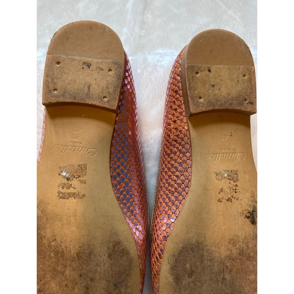 Chatelles Paris Slippers Flats Loafers Shoes EU 40 Pink Rose Gold Snakeskin EUC - Picture 10 of 10